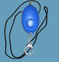 MC-231 Blue Keychain Alarm and Lanyard